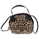 thumbnail image 1 of Bolso tote pequeño, redondo y creativo de PU, bolso de hombro informal, estampado de leopardo, orejas de gato de dibujos animados, monedero para niñas y mujeres (marrón), 1 of 7