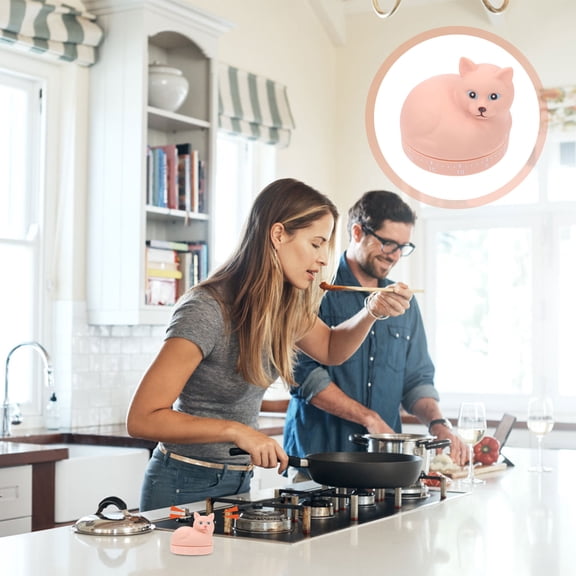 KONTONTY Mechanical Cooking Timer Pink Plastic 1Pack