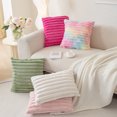 thumbnail image 5 of Paquete de 2 fundas de almohada NQ decorativas de felpa de Piel sintética de doble cara rosa fuerte 18 x 18 pulgadas, 5 of 5