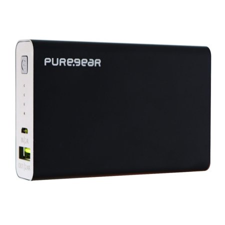 PureGear PureJuice 10000mAh (2.4A) USB Charger with USB-C Input - Black Metal (Like New)