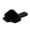 Black, variant on Women Winter Slide Sandals Open Toe Fluffy House Slippers with Thick Sole for Indoor Outdoor