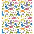 thumbnail image 3 of Kids Queen Size Duvet Cover Set, Cartoon Style Colorful Lovely Dinosaurs T-Rex Triceratops Prehistoric Reptile Wildlife, Decorative 3 Piece Bedding Set with 2 Pillow Shams, Multicolor, by Ambesonne, 3 of 3