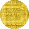 thumbnail image 1 of Ahgly Company Indoor Round Persian Yellow Traditional Area Rugs, 3' Round, 1 of 4