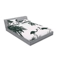 thumbnail image 2 of Ambesonne Nature Fitted Sheet & Pillow Sham Set, Flamingos and Palm Trees, Full, Pale Mauve Black, 2 of 2