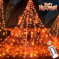 thumbnail image 6 of Scidweet Halloween Decorations Outdoor, 500 LED Halloween Spider Web Lights for Garden Yard Porch Home Decor, Orange, 6 of 7