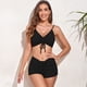 thumbnail image 3 of Traje de baño vintage de dos piezas para mujer, bikini retro con cuello halter fruncido y cintura alta con parte inferior, trajes de baño para mujer, 3 of 5