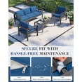 thumbnail image 5 of AECOJOY Aluminum Patio Furniture Sets,4 Pieces Outdoor Metal Conversation Sectional Sofa with Coffee Table, Blue, 5 of 9