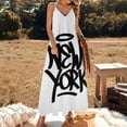 thumbnail image 3 of New York Graffiti Sleeveless Dress party dress women elegant luxury clothes for women birthday dress for women luxury, 3 of 7
