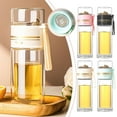 thumbnail image 3 of Portable Double Wall Glass Tea Infuser Travel Water Separation Bottle 420/, 3 of 8