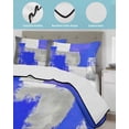 thumbnail image 4 of Quilts Twin Size, Navy Blue Grey Oil Painting Soft Comforter Bedding Set for Bed, Abstract Modern Geometric Lightweight Quilted Bedspread with Pillow Cover(2 Pieces) for All Season, 68x86 Inch, 4 of 6