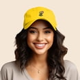 thumbnail image 3 of Dalix Soaring Frog Embroidered Womens Cotton Dad Hat Baseball Cap Adjustable in Gold, 3 of 5