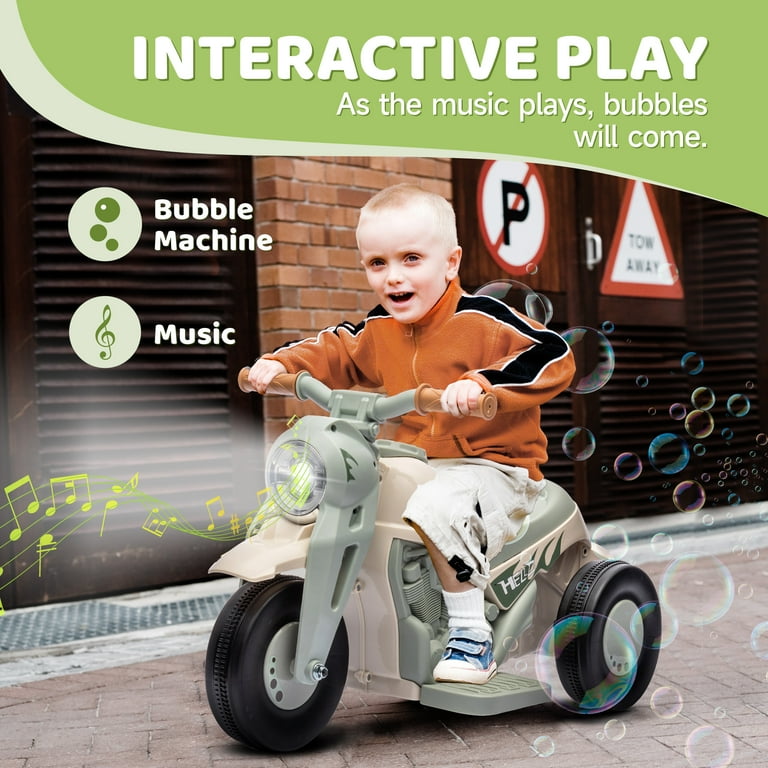 Qaba Ride on Motorcycle, 6V Ride on Bubble Car, Wheeled MPH