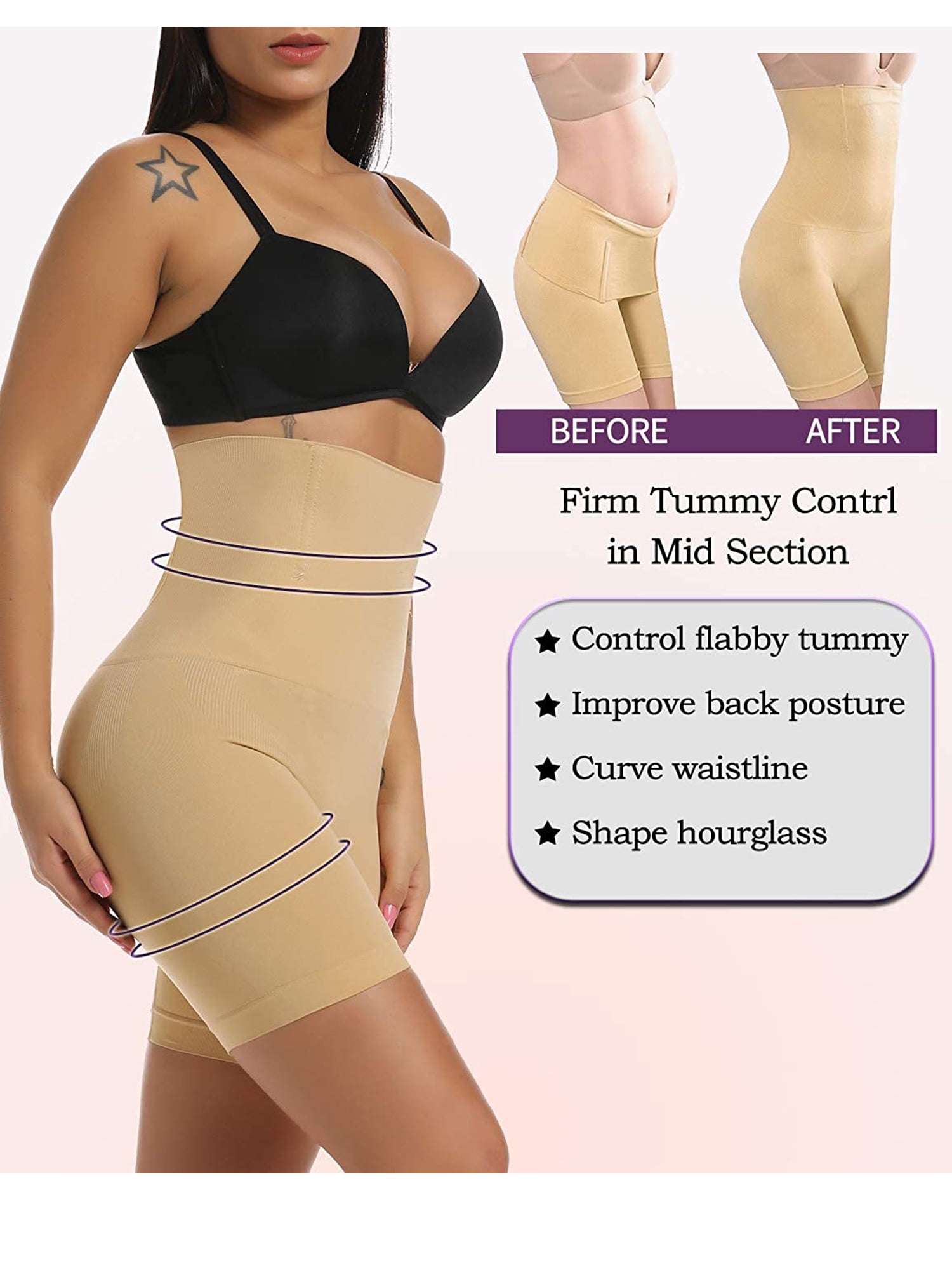 Women's Shapewear Shorts High Waist Tummy Control Body Shaper Thigh Slimmer  Slimming Panties