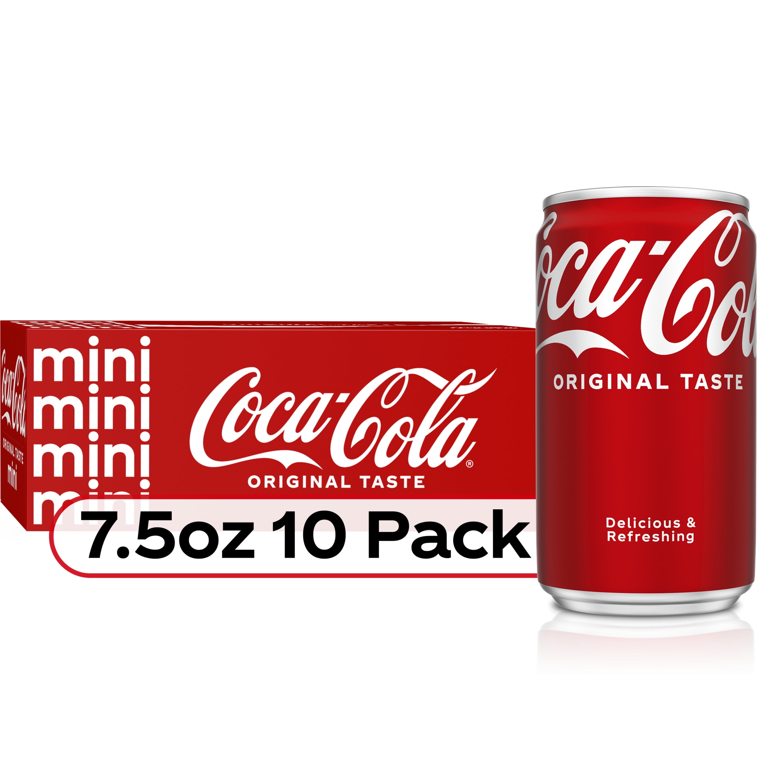 Coca-Cola Mini Soda Pop Soft Drink, 7.5 fl oz, 10 Pack Cans
