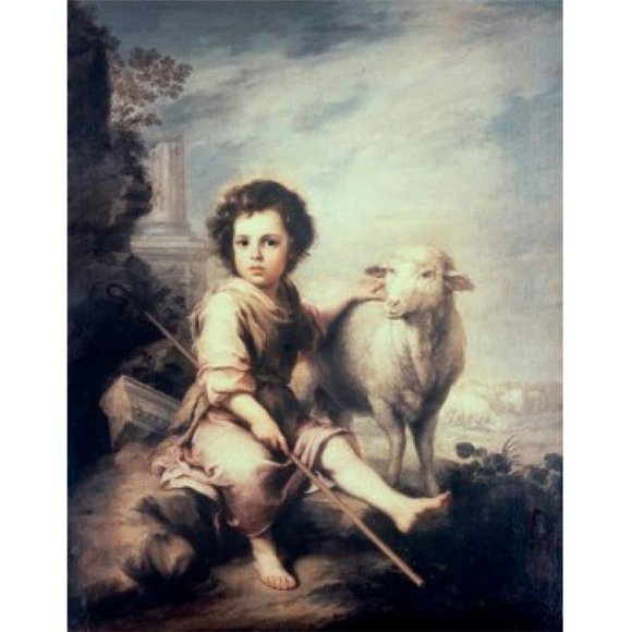 Posterazzi SAL9004022 Christ Enfant comme le Berger Bartolome Esteban Murillo 1617-1682 Espagnol Affiche Impression - 18 x 24 Po.