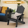thumbnail image 6 of Canddidliike Folding Adirondack Chair, Weather Resistant HIPS Outdoor Adirondack Chair with Cup Holder-Black, Heavy All-Weather Comfortable Set Poolside Backyard, 6 of 8