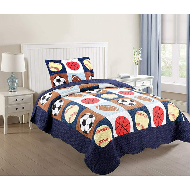 Marcielo 2 Piece Kids Bedspread Quilts Set Throw Blanket For Teens