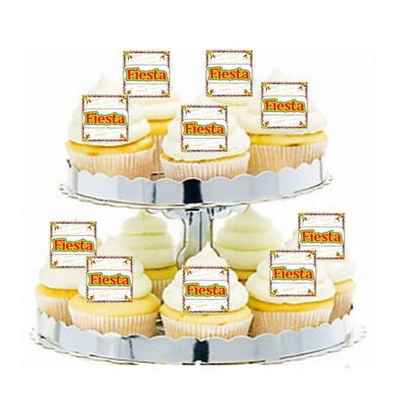 24pk Fiesta Edible Cupcake Decoration Toppers / Picks