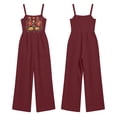 thumbnail image 3 of FchengtaiS Summer Boho Jumpsuit Women Floral Embroidered Sleeveless Rompers Casual Loose Wide Leg Overalls With Pockets, 3 of 7