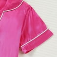 thumbnail image 5 of XMMSWDLA Kids 2-Piece Sets Little & Big Girls Pajama Set Satin Silky Cute Long Sleeve & Pants Outfit Hot Pink Kids Party Outfits Set, 5 of 9
