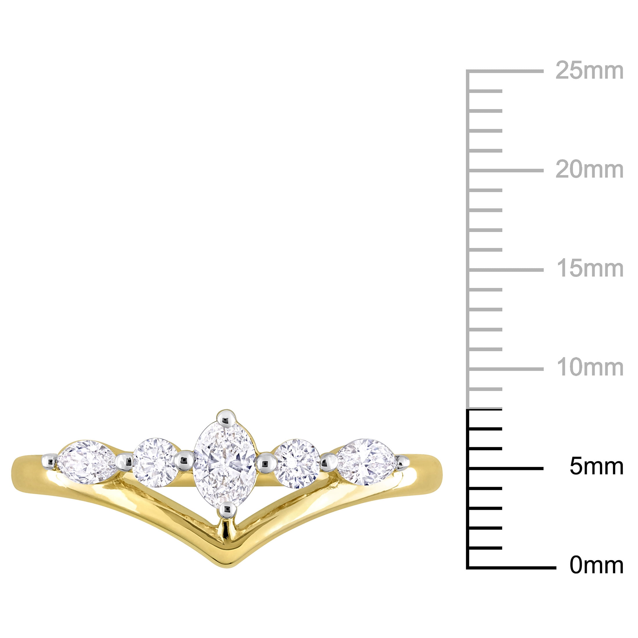 Miabella Women's 1/3 CT T.W. Multi-Shape Diamond 14kt White Gold Engagement Ring