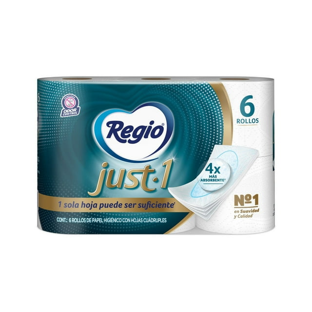 Papel higiénico Regio Just 1 de 6 rollos