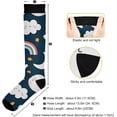 thumbnail image 3 of High Elasticity Compression Socks, High Knee Socks Adult Universal Leisure Relieve Fatigue, Moons Clouds Rainbows Travel Daily with Running (1 Pair) Gift, 3 of 7