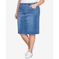 thumbnail image 6 of Alfred Dunner Womens Plus-Size Dark Wash Denim Midi Skirt, 6 of 6