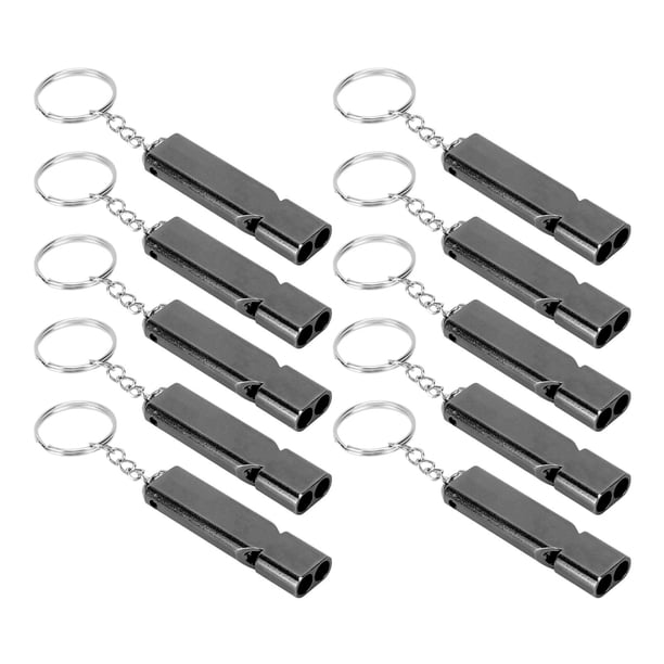 Silbato de supervivencia de emergencia con llavero, 10 piezas Silbato de emergencia de aleación de aluminio con llavero Silbato de aleación de aluminio diseñado para profesionales