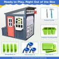 thumbnail image 2 of COCLUB Outdoor Tool Shed Playhouse for Kids, Wooden Workshop Playhouse w/ Workbench, Tools & Storage Accessories, STEM Educational Outdoor Toys Gift for Boys Girls Ages 3-8, 2 of 8