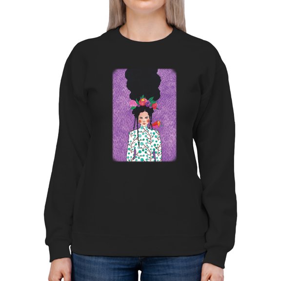 Pastell Beautiful Flower Woman Sweatshirt Women's -Hulya Ozdemir Designs, Female Large