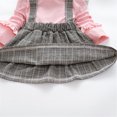 thumbnail image 5 of Lovebay Kids Girls Fake Two-piece Outfits Set High Neck Tops + Plaid Bib Strap Skirt 1-7Years, 5 of 11
