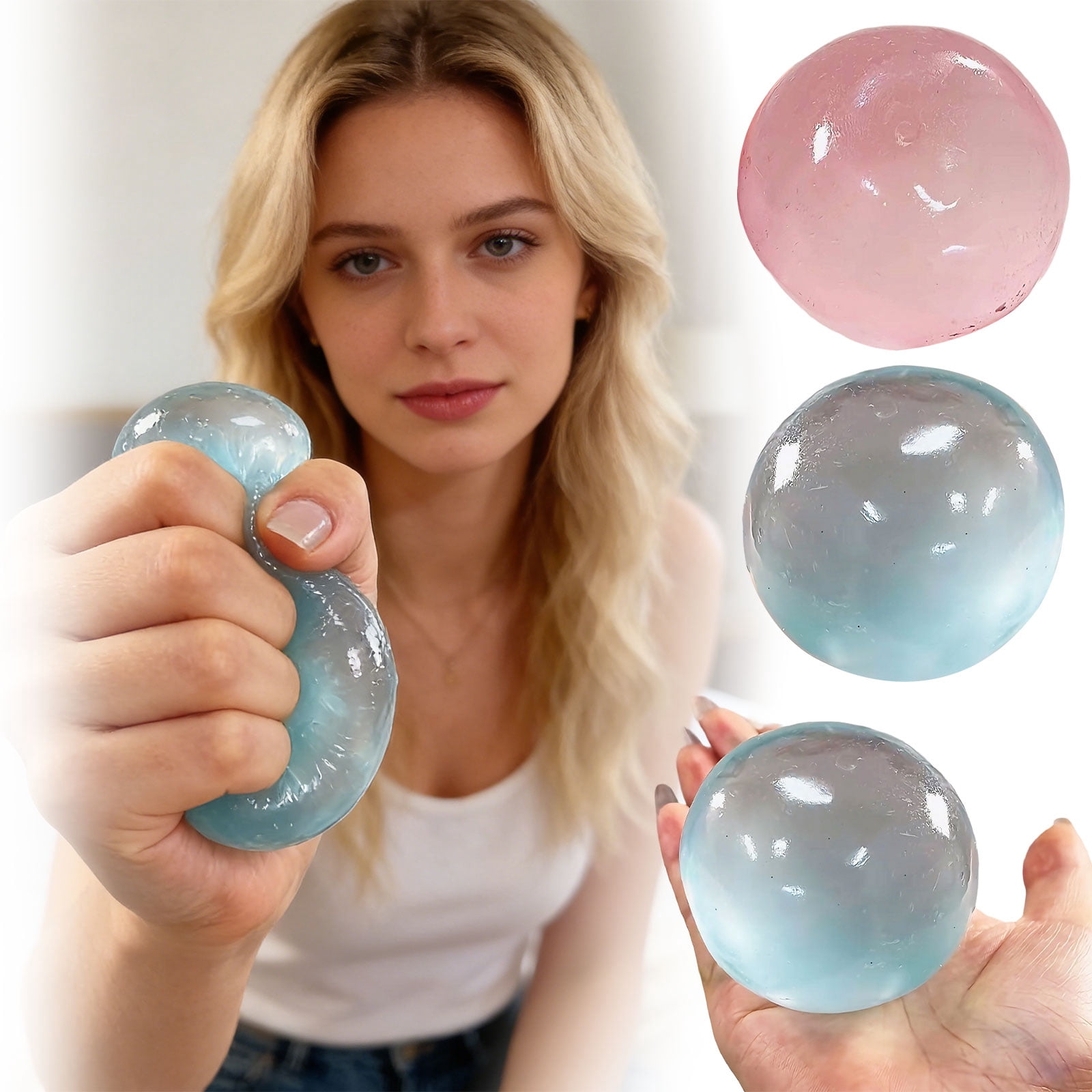 Coconut Oil Stress Ball, Coconut Oil Squooshy Ball Clear, Slow Rising , Soft and Non-Sticky