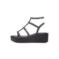 thumbnail image 3 of Sandalias casuales de plataforma con diseño de tiras cruzadas con diamantes en uniclor con correa ajustable al tobillo para mujer, 3 of 5