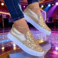 thumbnail image 5 of Women's Carnival Shoes Fashion Glitter Platform Slip On Casual Comfortable Flat Sneakers Shoes, 5 of 7