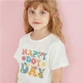 thumbnail image 2 of EnJoCho Children's Home Wear Shirts Kids Girls Boys Happy Dot Day Hippie Flowers Soft T Shirt For 1 to 10 Years Child Boy Girl Trendy Tops For Summer Spring 8-10 Years, 2 of 4