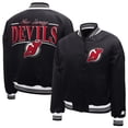 thumbnail image 3 of Women's Starter  Black New Jersey Devils Arch Stripe Satin Full-Snap Varsity Jacket, 3 of 3