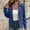 Blue, variant on Women's Moto Collared Jacket Multi Zip Pockets Quilted for Fitness Yoga Sports Streetwear Wine XL