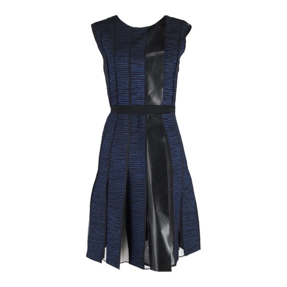Pre-Owned Sportmax Sleeveless Paneled Dress in Blue Cotton