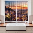 thumbnail image 2 of Ambesonne Colorful Kitchen Curtains, Cityscape of Lisbon, 55"x45", Brown, 2 of 3
