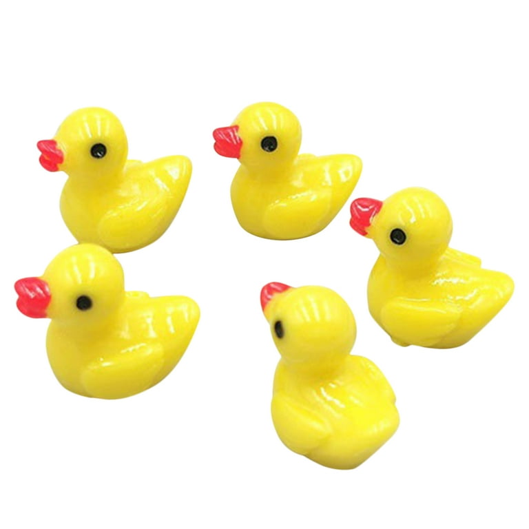 6 Colors Tiny Ducks, Realistic Shape Mini Resin Ducks, 100 PCS
