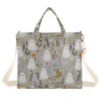 thumbnail image 7 of FORMRS Womens Corduroy Tote Bag Crossbody Shoulder Purse Handbag with Detachable Strap, Gray Floral Ghost, 7 of 7