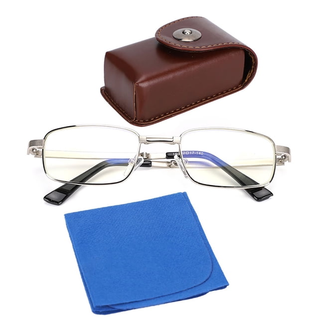 Gafas de lectura plegables Alivio de la fatiga visual Gafas para presbicia de alta definición con bolsa (+300)