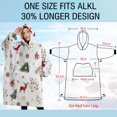 thumbnail image 4 of Oversized Wearable Blanket Hoodie,White Christmas Reindeer Pattern Sherpa Blanket Hoodie with Super Pockets,Super Warm Fuzzy Pullover for Women & Men, 4 of 6