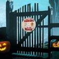 thumbnail image 1 of HOARBOEG Halloween Funny Door Sign Letter Pattern Circular Wood Sign Decoration, 1 of 8