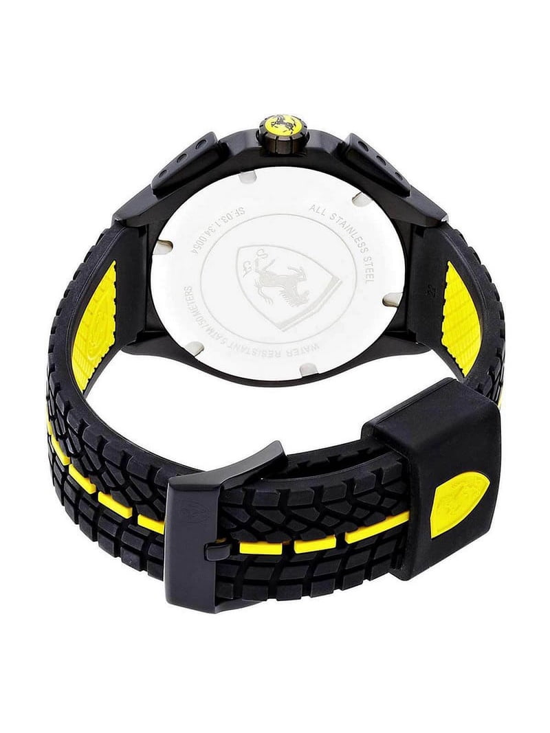 Ferrari Men's 0830078 Race Day Black and Yellow Dial Chrono Watch