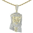 thumbnail image 2 of Midwest Jewellery Baguette Diamond Jesus Head Pendant Jesus Face 10K Gold 3.51ctw Approx 3 Inch Tall Mens Charm, 2 of 4