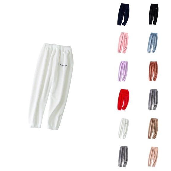 Girls Coral Lounge Pants Girls Pants for Everyday Casual Home Wear Cozy Flannel Loungewear Bottoms for Toddlers and Kids in Autumn Winter Season