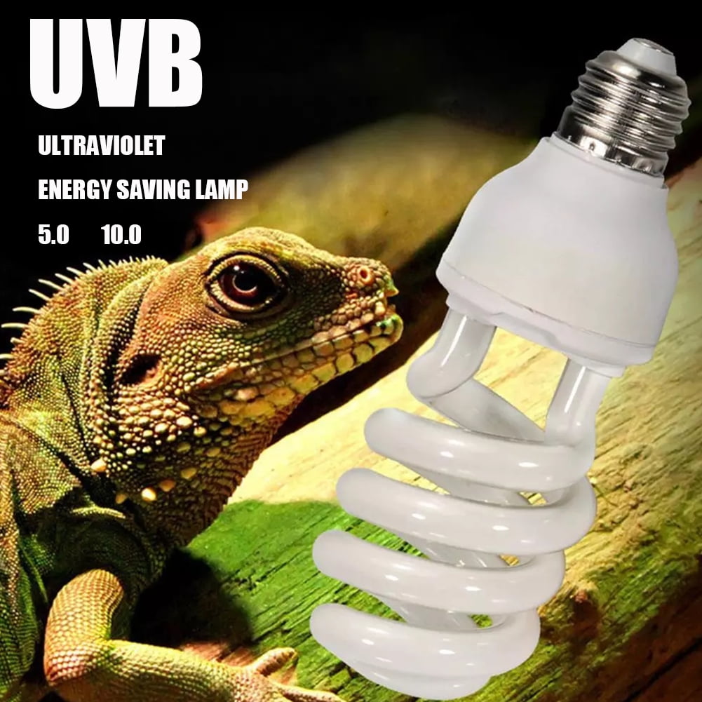 Reptile UVB Light Bulb Compact Fluorescent Lamp Tropical Terrarium Bulb Ideal for All Tropical and Sub-Tropical Reptiles 10.0 15W 