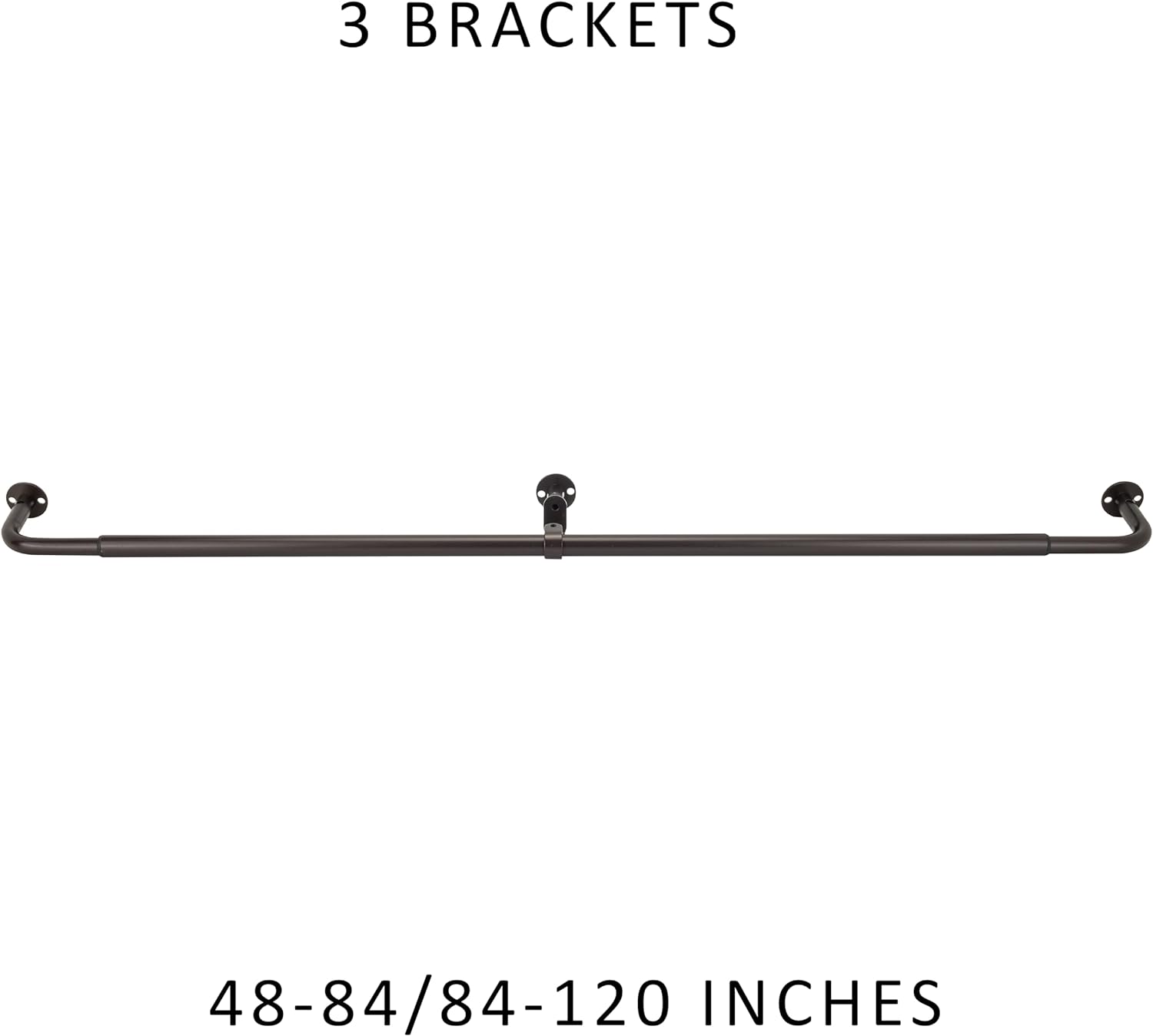 eTeckram Energy Saving Wrap Around Blackout Return Adjustable Window Curtain Metal Rod Set, 5/8 inch Diameter,48"-84",Oil-rubbed Bronze